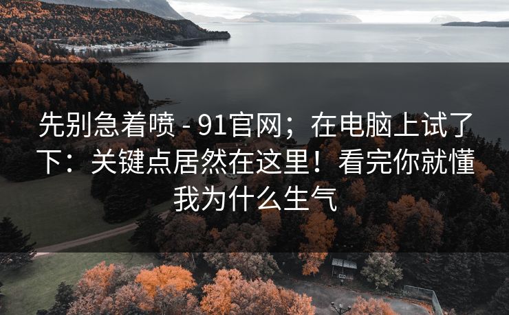 先别急着喷 - 91官网；在电脑上试了下：关键点居然在这里！看完你就懂我为什么生气  第1张