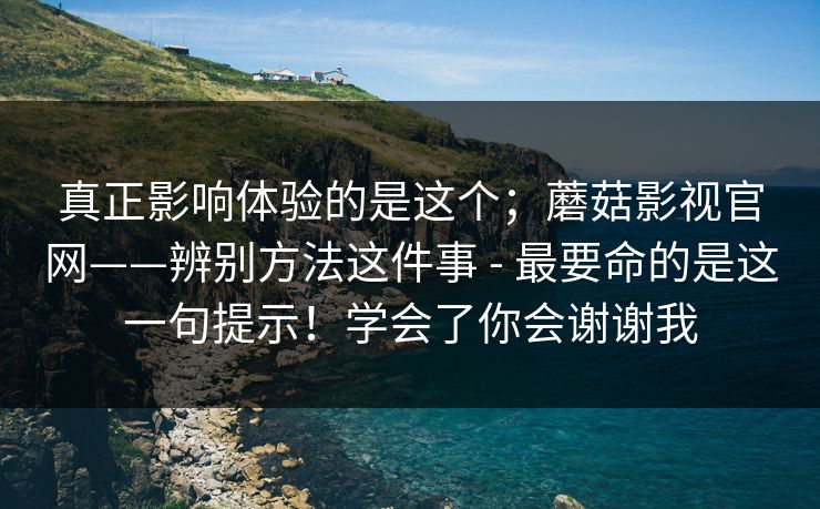 真正影响体验的是这个；蘑菇影视官网——辨别方法这件事 - 最要命的是这一句提示！学会了你会谢谢我  第1张